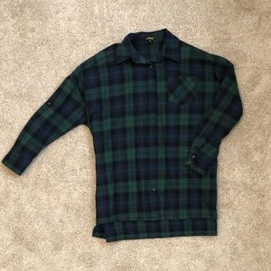 Oversized Button up Flannel Tunic/Cardigan